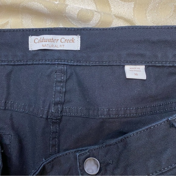 Coldwater Creek Sz 16 Natural Fit Black Cropped Pants Denim EUC - Picture 8 of 10